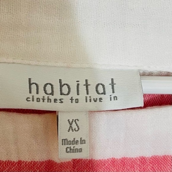 Habitat Quarter Sleeve Gauze Top XS Pink/White - Picture 3 of 11